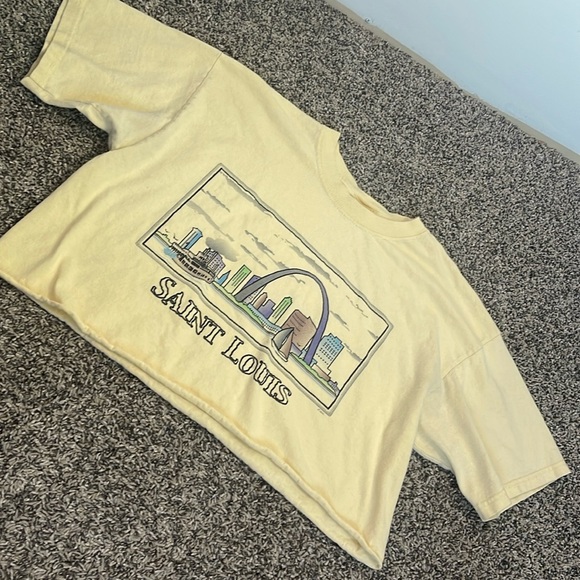 Unisex adult Saint Louis tee shirt cropped top - Picture 3 of 9